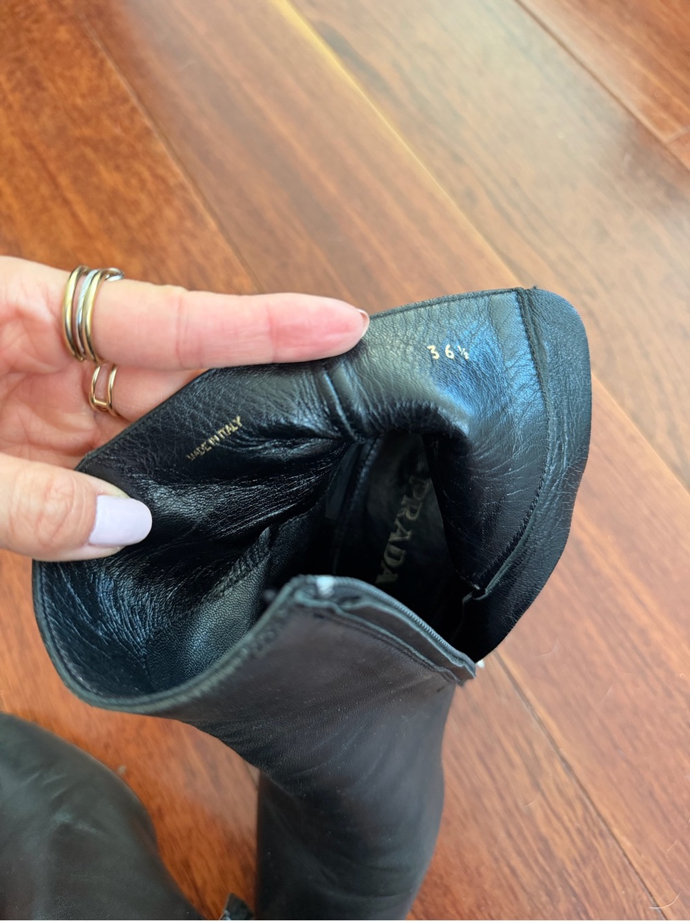 PRADA LEATHER BOOTIES - Picture 7 of 9